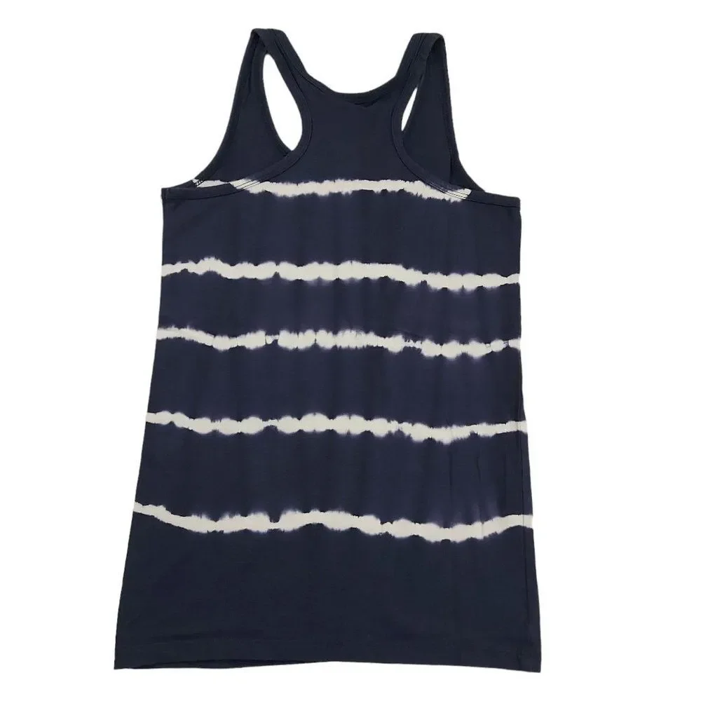 Old Navy Fitted Tank Top Set Of Two Girls Large 10-12 Pink Navy Tie Dye Stretch